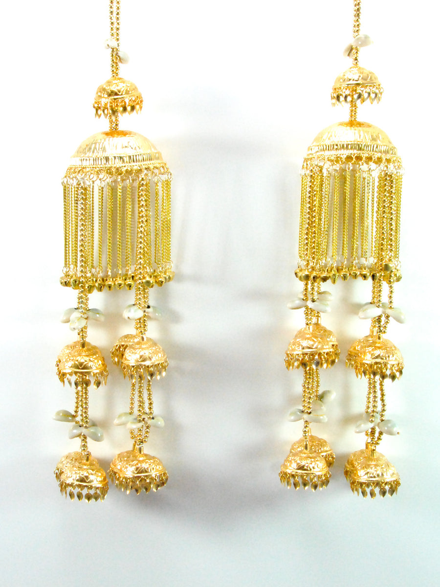 Gold Umberlla Kalire with shells - Desi Royale