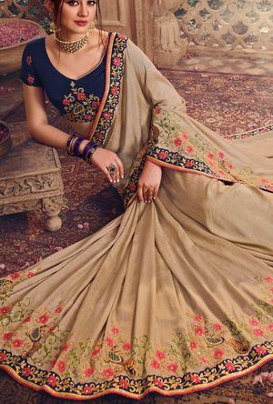 Beige Designer Saree