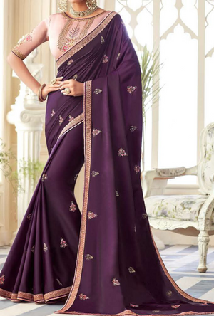 Purple Silk Saree