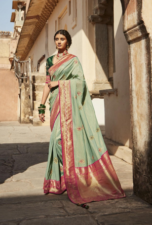 Green Designer Saree