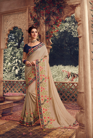 Beige Designer Saree