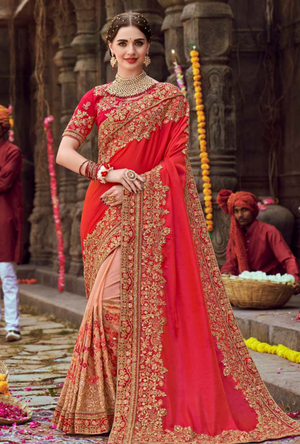 Red Designer Saree