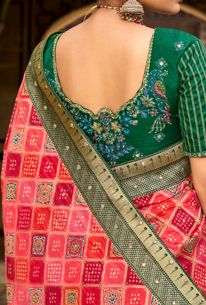 Red and Green Saree