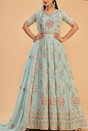 Blue Anarkali Dress