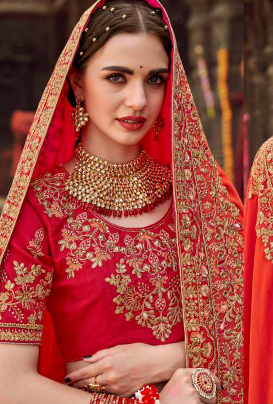 Red Designer Saree