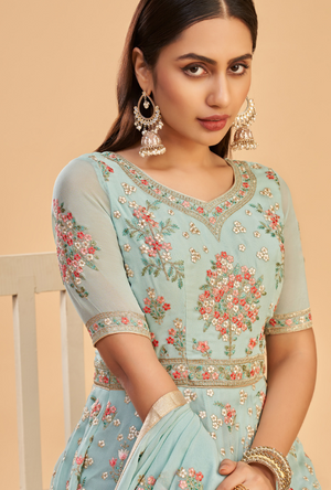 Blue Anarkali Dress