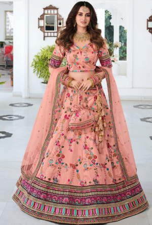 Peach Royal Lehenga Choli set