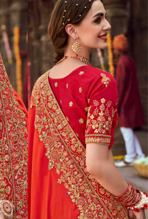 Red Designer Saree