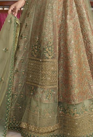 Sage Lehenga Choli - Desi Royale