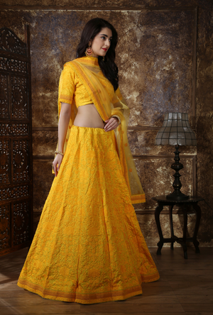 Yellow Bridesmaids Lehenga Choli - Desi Royale