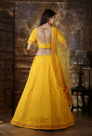 Yellow Bridesmaids Lehenga Choli - Desi Royale