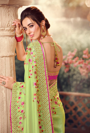 Liril Green Designer Saree