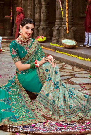 Sea Green Designer Saree