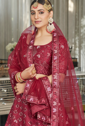 Maroon Bridesmaid Lehenga