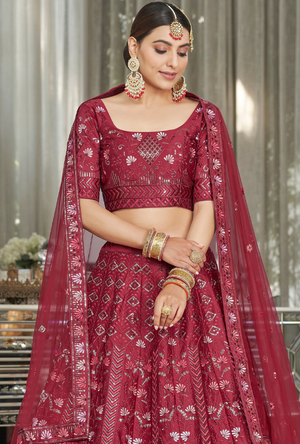 Maroon Bridesmaid Lehenga