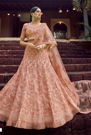 Peach Lehenga Choli