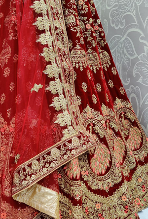 Maroon Bridal Lehenga Choli