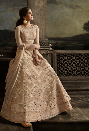 Peach Anarkali Suit