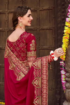 Pink Designer Saree