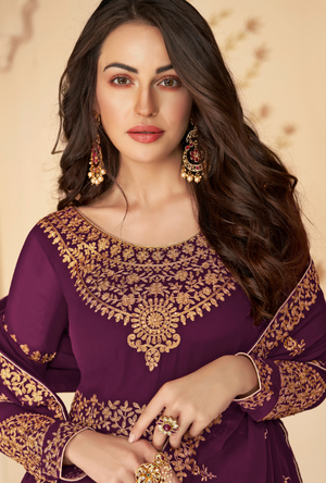 Purple Anarkali Suit