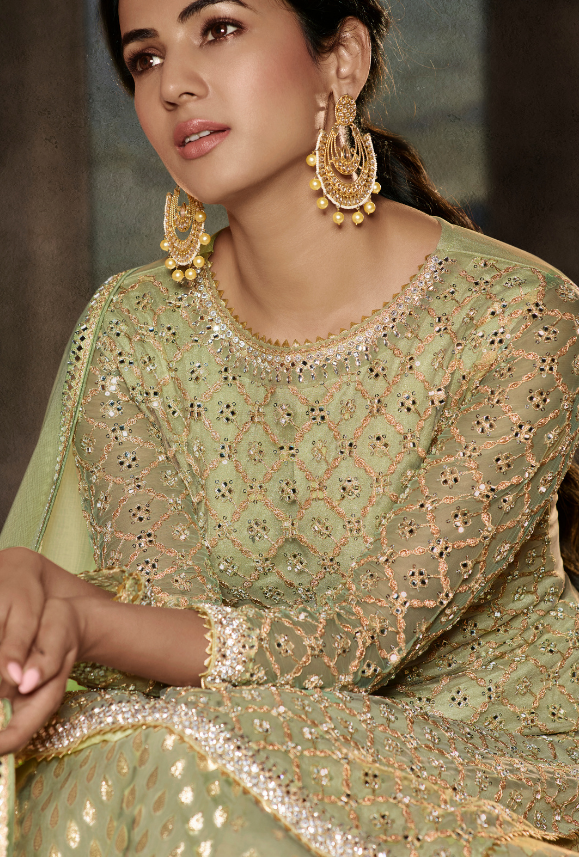 Green Anarkali Suit