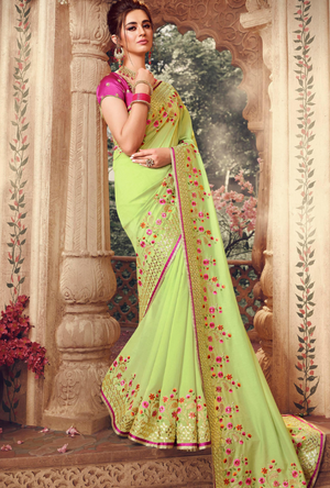 Liril Green Designer Saree