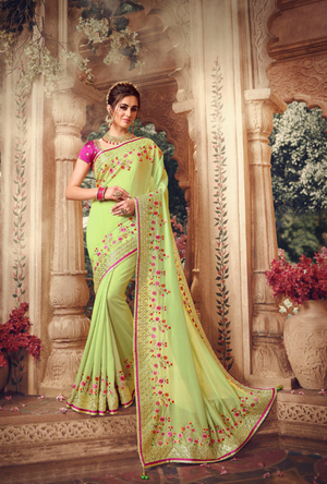 Liril Green Designer Saree