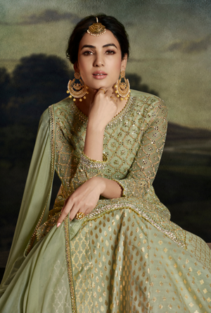 Green Anarkali Suit