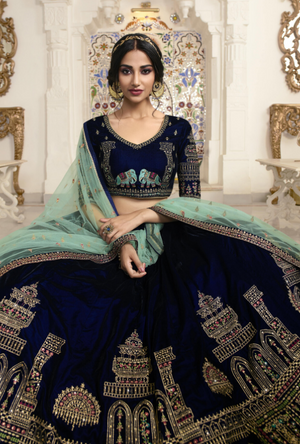 Blue Lehenga Choli - Desi Royale