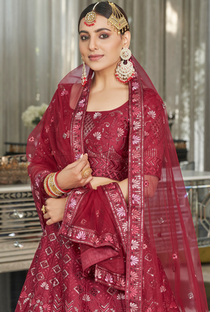 Maroon Bridesmaid Lehenga