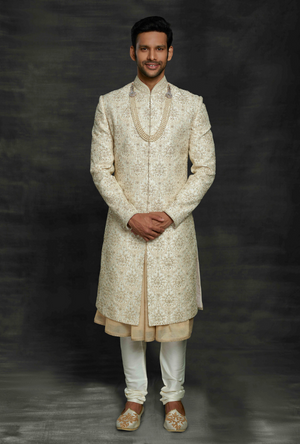 Off White Mens Sherwani