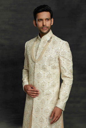 Off White Mens Sherwani