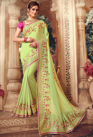 Liril Green Designer Saree