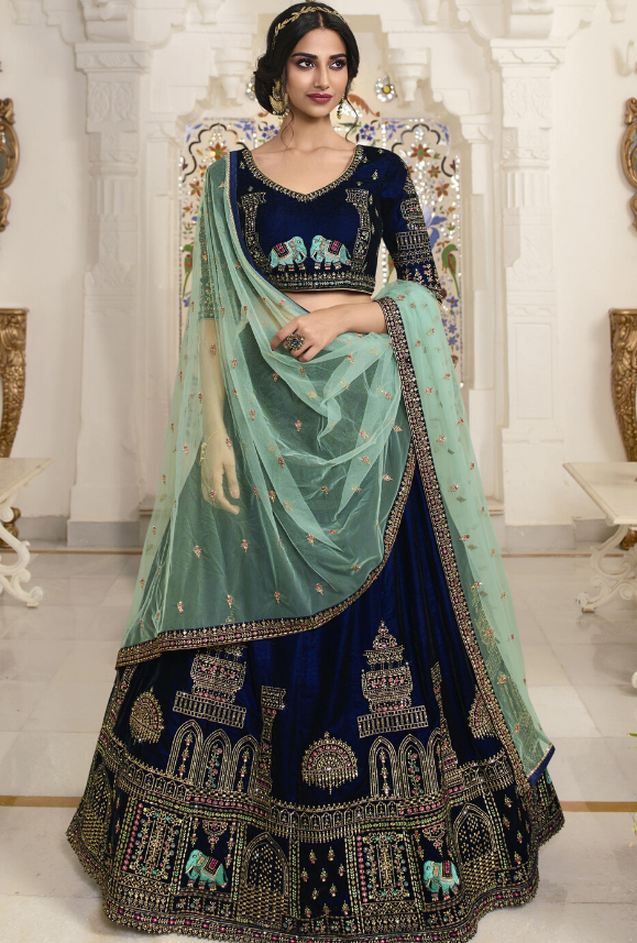 Blue Lehenga Choli - Desi Royale