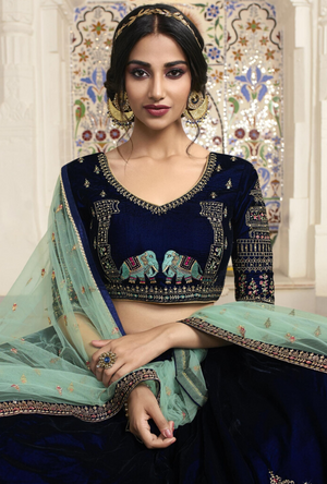 Blue Lehenga Choli - Desi Royale