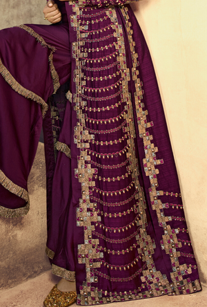 Purple Party wear Suit - Desi Royale