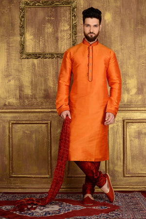 Orange Mens Kurta Pajama - Desi Royale