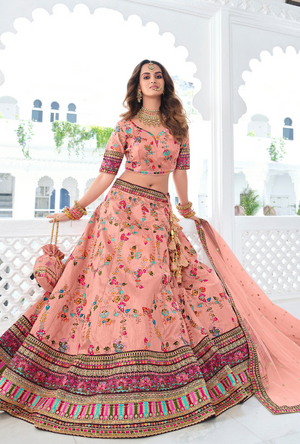 Peach Royal Lehenga Choli set