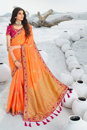 Orange Designer Saree