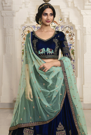 Blue Lehenga Choli - Desi Royale