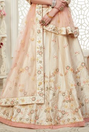 Cream Lehenga Choli