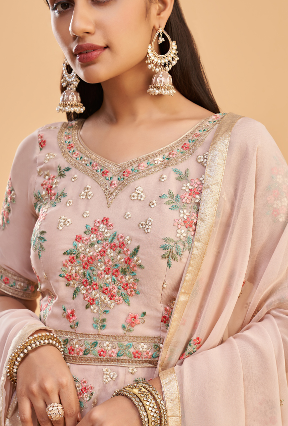 Peach Anarkali Dress