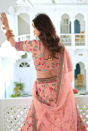 Peach Royal Lehenga Choli set