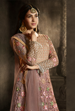 Dusty pink Anarkali Suit