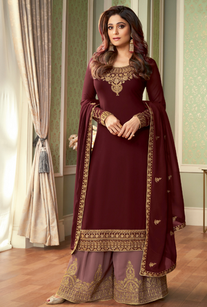 Maroon Palazzo Suit