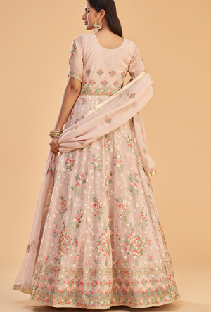 Peach Anarkali Dress