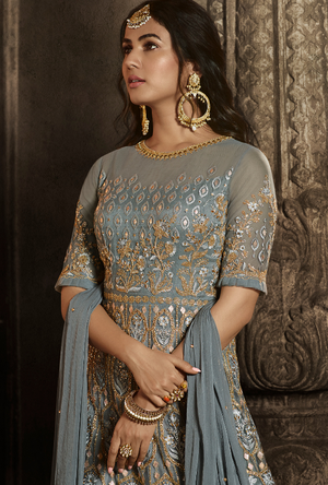 Grey Anarkali Suit