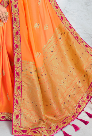 Orange Designer Saree