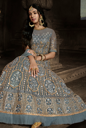 Grey Anarkali Suit