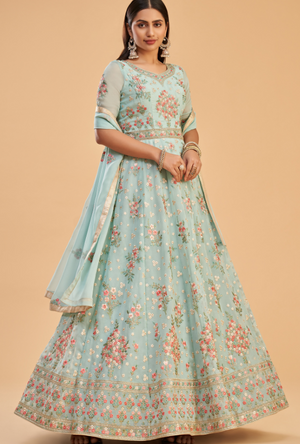 Blue Anarkali Dress